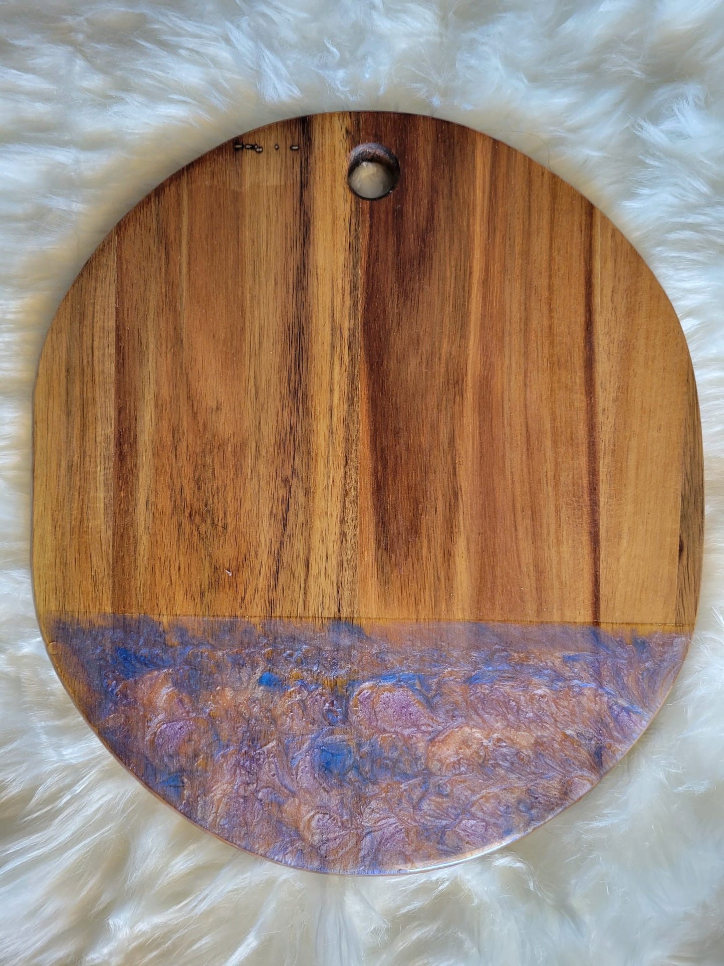 Purple and Blue Resin Cutting Board