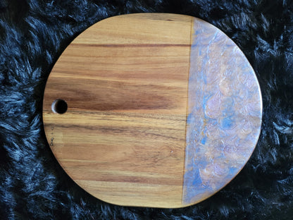 Purple and Blue Resin Cutting Board