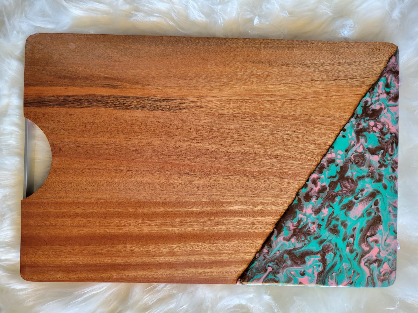 Green and Brown Resin Cutting Board