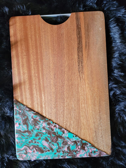 Green and Brown Resin Cutting Board