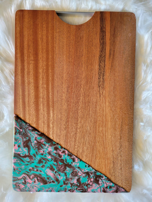 Green and Brown Resin Cutting Board