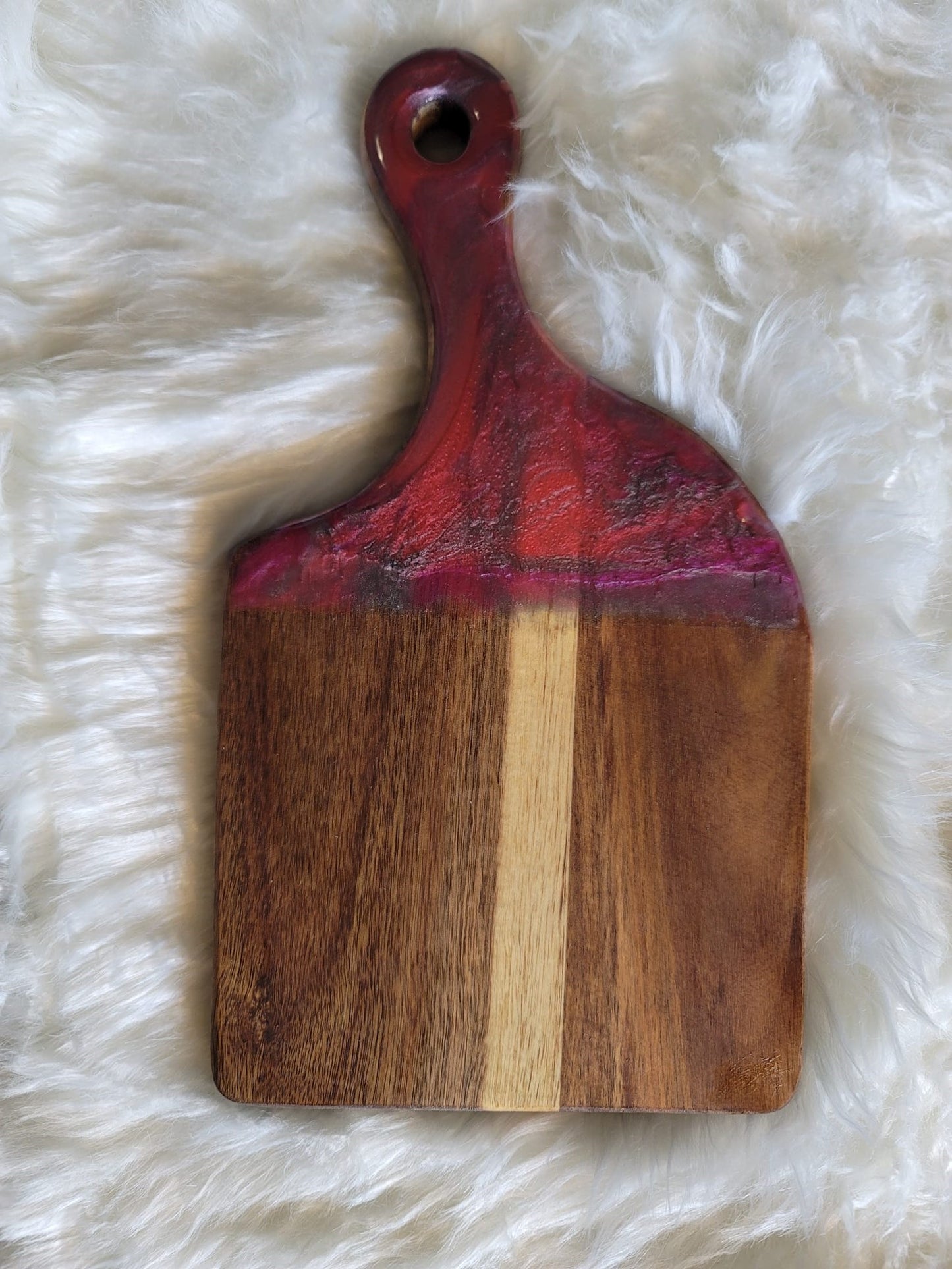 Pink and Silver Resin Cheese Paddle Board