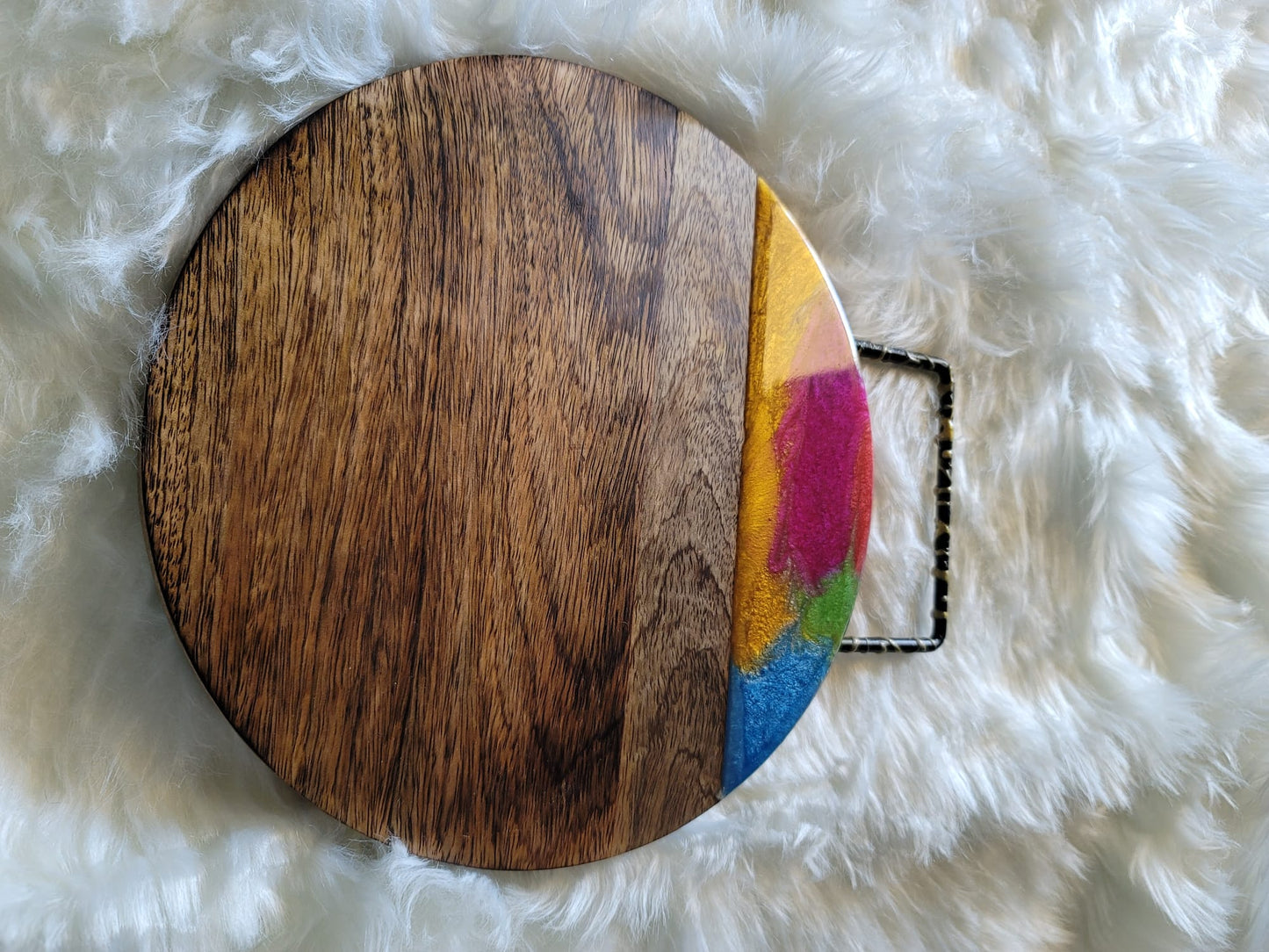 Rainbow Resin Cheese Board