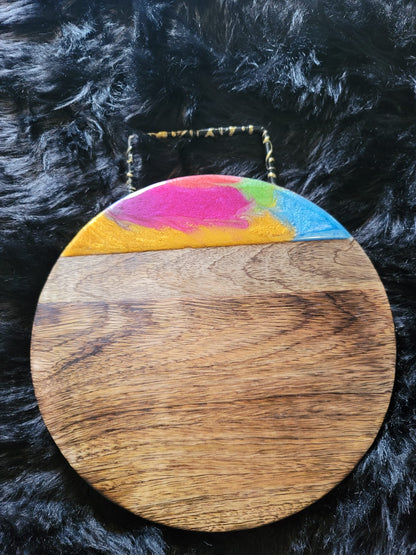 Rainbow Resin Cheese Board